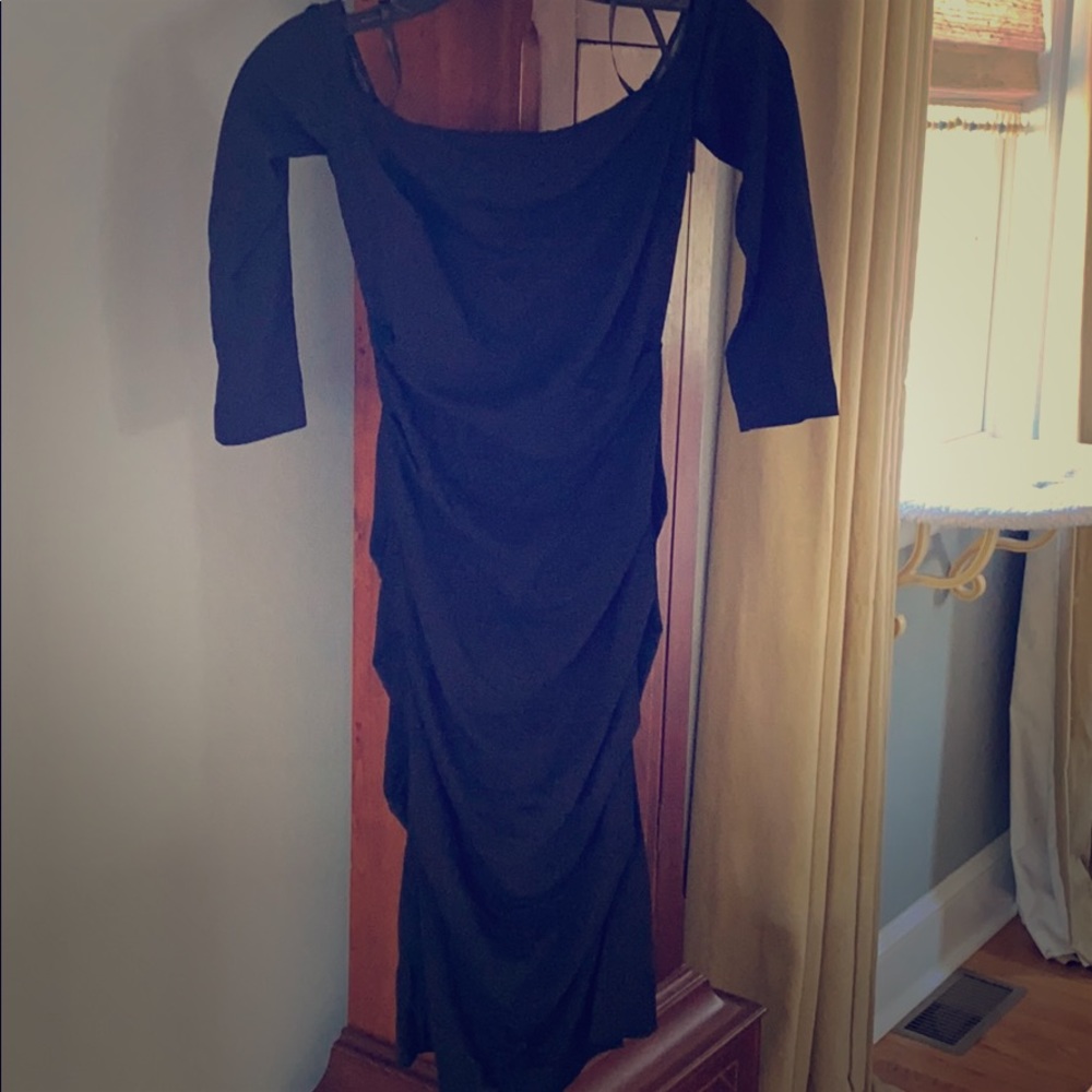 Sexy Black off shoulder evening dress